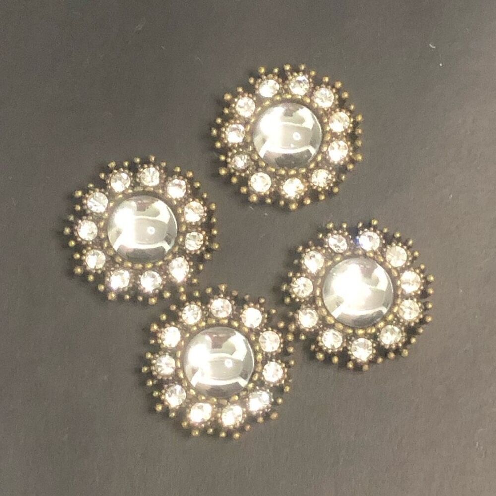 round rhinestone bracelet beads set of 4 jewelry making crafts crafting 1 inch